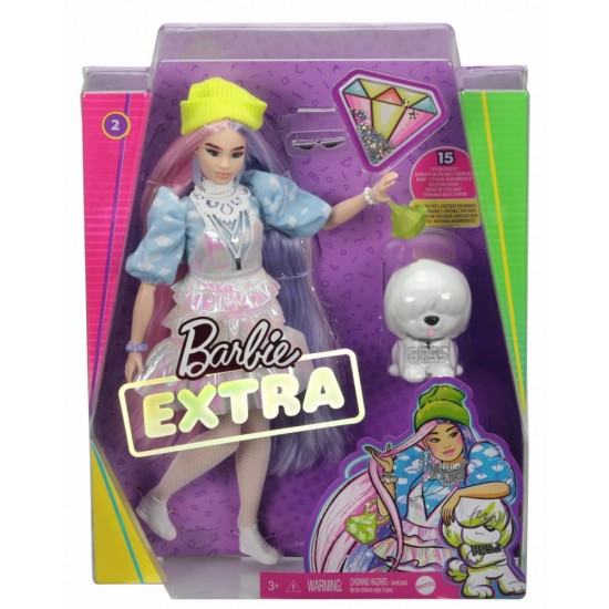 Lalka Barbie Extra Moda Sp dniczka holograficzna Lalka Barbie Extra Moda Sp dniczka holograficzna