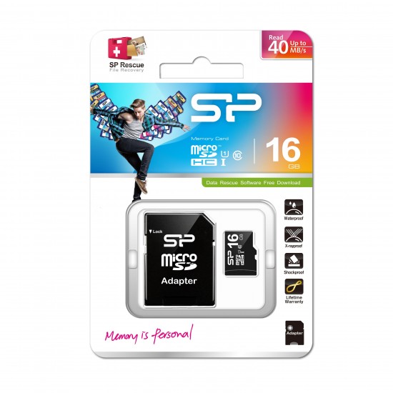 Silicon Power SP016GBSTH010V10SP memory card 16 GB MicroSDHC Class 10 UHS-I