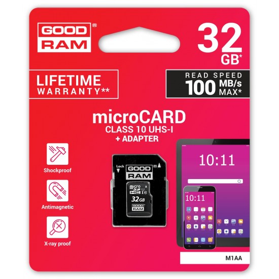 Goodram M1AA-0320R12 memory card 32 GB MicroSDHC Class 10 UHS-I