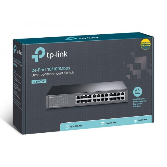 TP-LINK TL-SF1024D network switch Fast Ethernet (10/100) Black