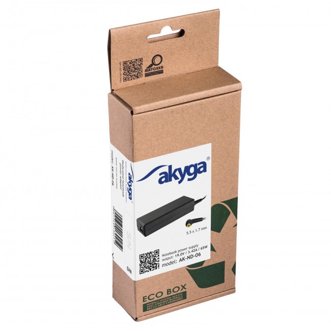 Akyga AK-ND-06 power adapter/inverter Indoor 65 W Black