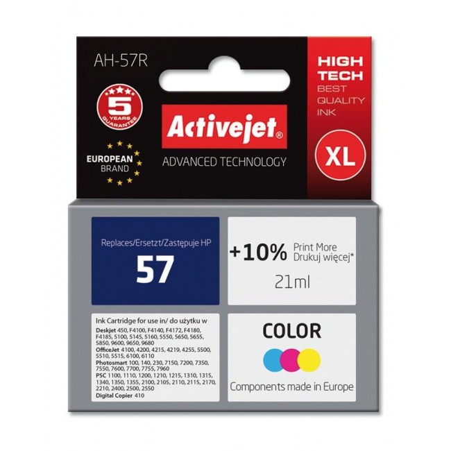 Activejet AH-57R ink (replacement for HP 57 C6657A Premium 21 ml color)