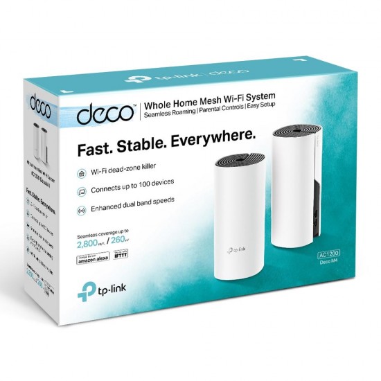 TP-LINK Deco M4 2-pack wireless router Dual-band (2.4 GHz / 5 GHz) Gigabit Ethernet Black,White