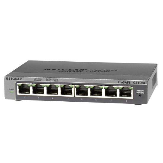 Netgear GS108E Gigabit Ethernet (10/100/1000) Black