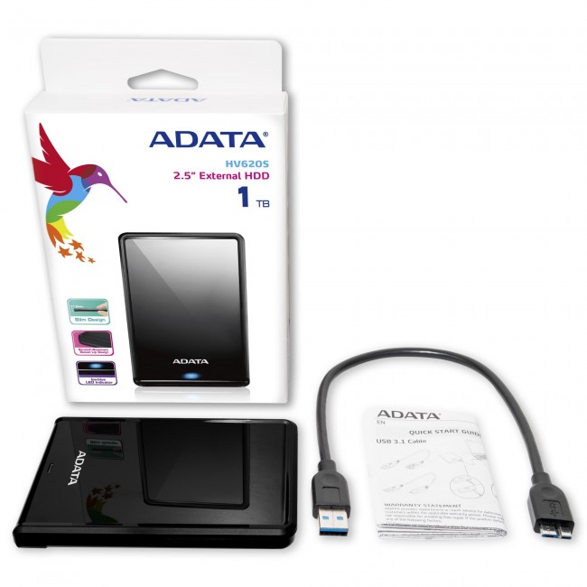 ADATA HV620S external hard drive 1000 GB Black