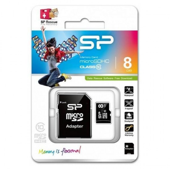 Silicon Power SP008GBSTH010V10SP memory card 8 GB MicroSDHC Class 10