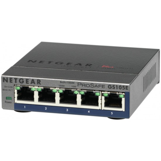 Netgear GS105E-200PES network switch Managed L2/L3 Gigabit Ethernet (10/100/1000) Gray