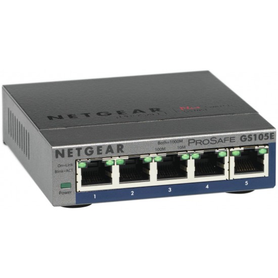 Netgear GS105E-200PES network switch Managed L2/L3 Gigabit Ethernet (10/100/1000) Gray