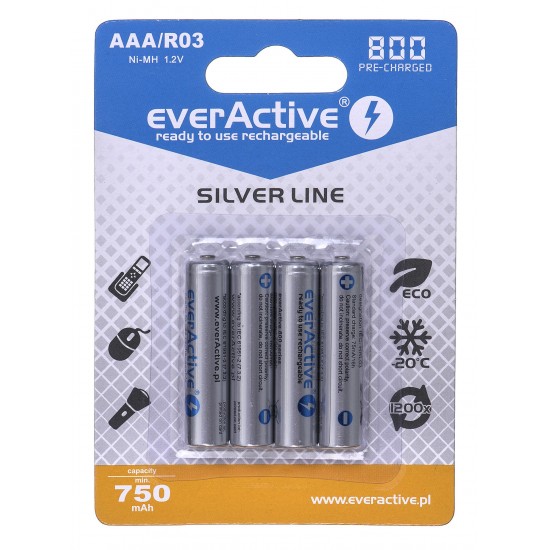 everActive Ni-MH R03 AAA 800 mAh Silver Line