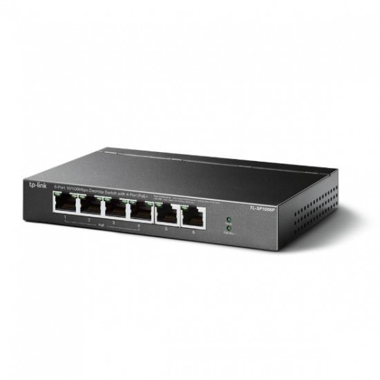 TP-LINK TL-SF1006P network switch Fast Ethernet (10/100) Black Power over Ethernet (PoE)