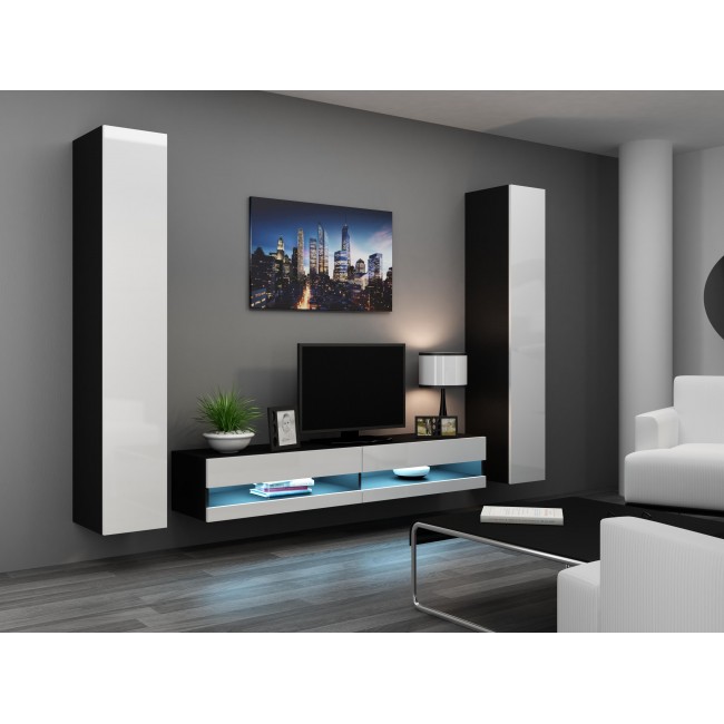 Cama TV stand VIGO NEW 30/180/40 black/white gloss