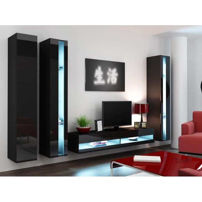 Cama TV stand VIGO NEW 30/180/40 black/black gloss