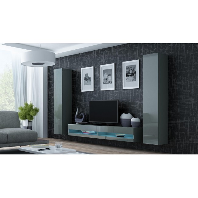 Cama TV stand VIGO NEW 30/180/40 grey/grey gloss