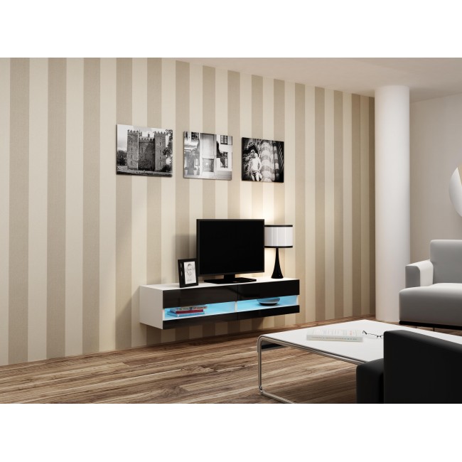 Cama TV stand VIGO NEW 30/140/40 white/black gloss