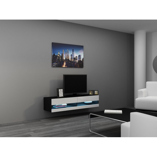 Cama TV stand VIGO NEW 30/140/40 black/white gloss