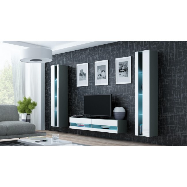 Cama TV stand VIGO NEW 30/140/40 grey/white gloss