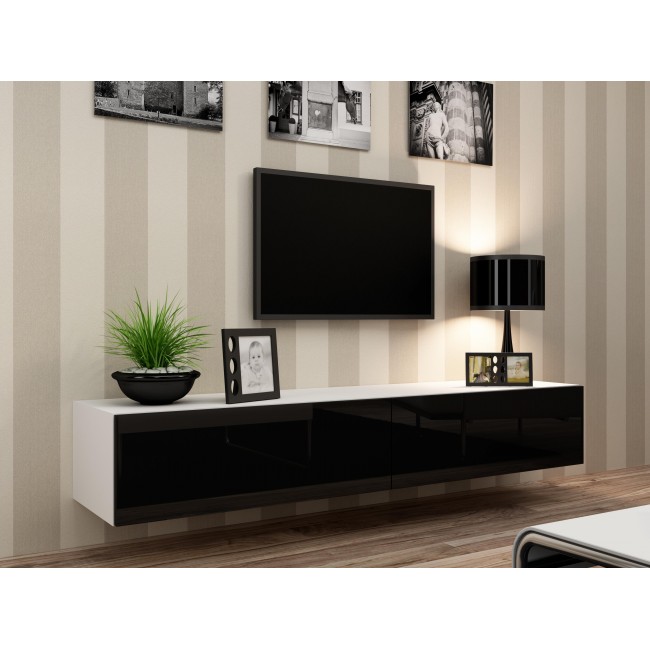 Cama TV Stand VIGO 180 30/180/40 white/black gloss