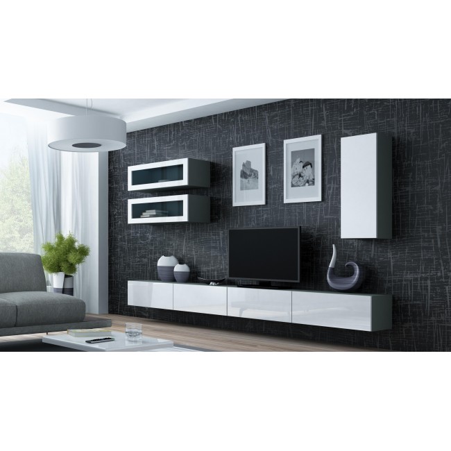 Cama TV stand VIGO 140 30/140/40 grey/white gloss