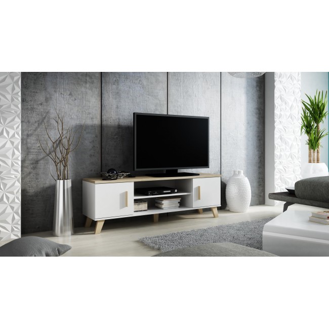 Cama TV stand LOTTA 160 2D2K white/sonoma