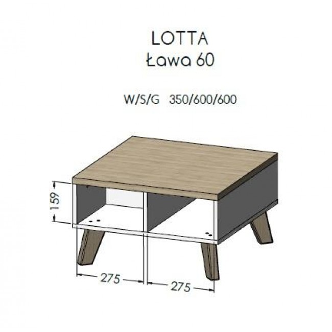 Cama LOTTA 60 coffee table white/sonoma oak