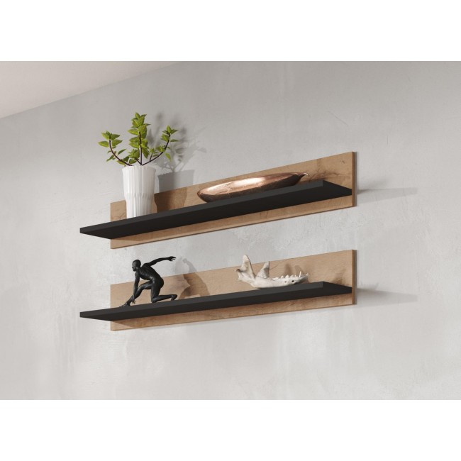 Cama set of two shelves 125cm SOHO lefkas oak/black