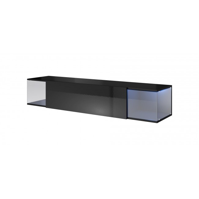 Cama TV cabinet VIGO SKY 160/40/30 black/black gloss