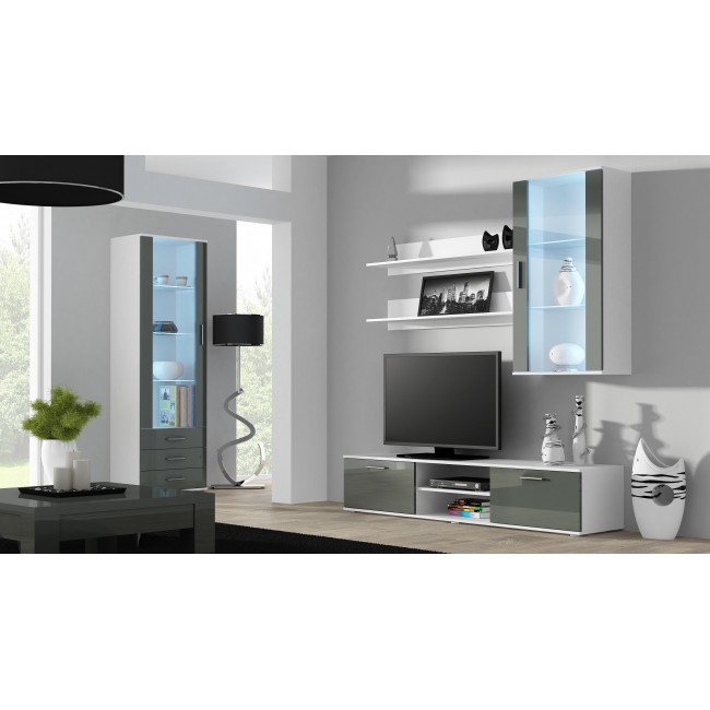 Cama hanging display cabinet SOHO white/grey gloss