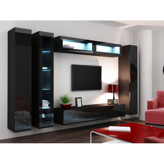 Cama TV Stand VIGO 180 30/180/40 black/black gloss