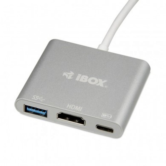 iBox IUH3CFT1 notebook dock/port replicator USB 3.2 Gen 1 (3.1 Gen 1) Type-C Silver
