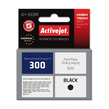 Activejet AH-300BR ink (replacement for HP 300 CC640EE Premium 6 ml black)
