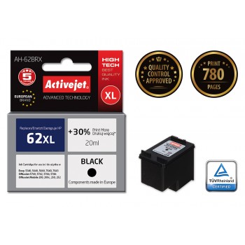 Activejet AH-62BRX ink (replacement for HP 62XL C2P05AE Premium 20 ml black)