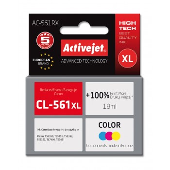 Activejet AC-561RX Ink cartridge (replacement for Canon CL-561XL Premium 18 ml color)