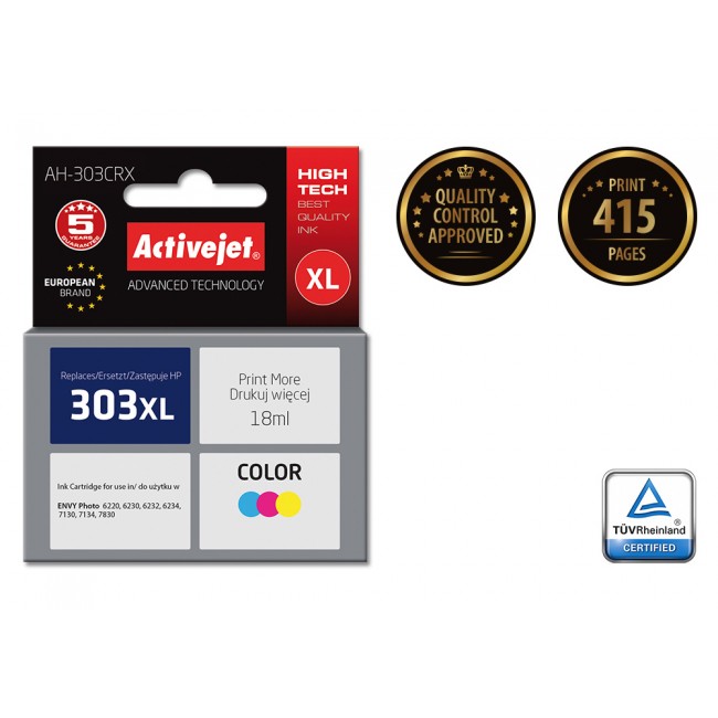 Activejet AH-303CRX Ink Cartridge (replacement for HP 303XL T6N03AE Premium 18ml color)
