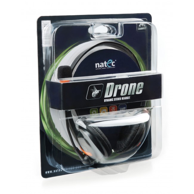 NATEC Drone Headset Wired Head-band Calls/Music Black, Orange