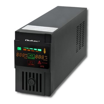 Qoltec 53952 Uninterruptible Power Supply | Monolith | 800VA | 480W | LCD | USB