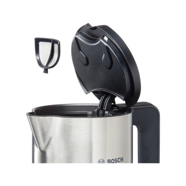 Bosch TWK8611P electric kettle 1.5 L 2400 W Anthracite, Stainless steel, White