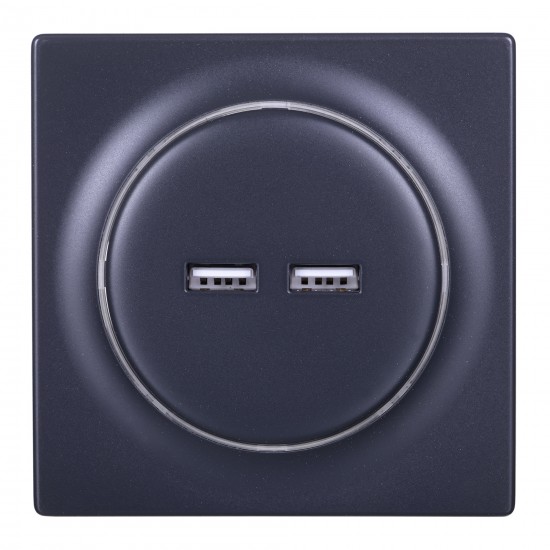 Fibaro FGWU-021-8 socket-outlet 2x USB Black