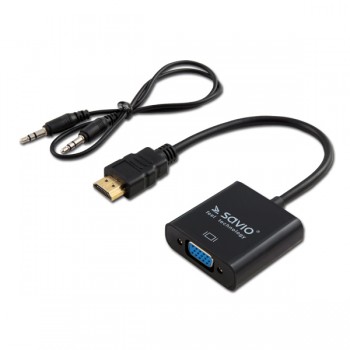 SAVIO HDMI (M) VGA (F) Adapter with audio CL-23/B Black