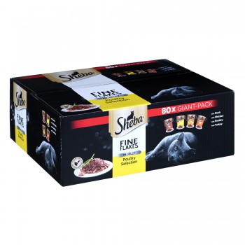 SHEBA Delicacy Poultry Flavours in jelly - wet cat food - 80x 85 g
