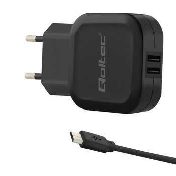 Qoltec 50187 mobile device charger Smartphone, Tablet Black AC Indoor
