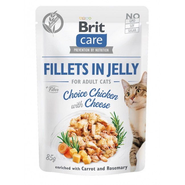 BRIT Care Fillets in Jelly chicken and cheese - wet cat food - 85 g