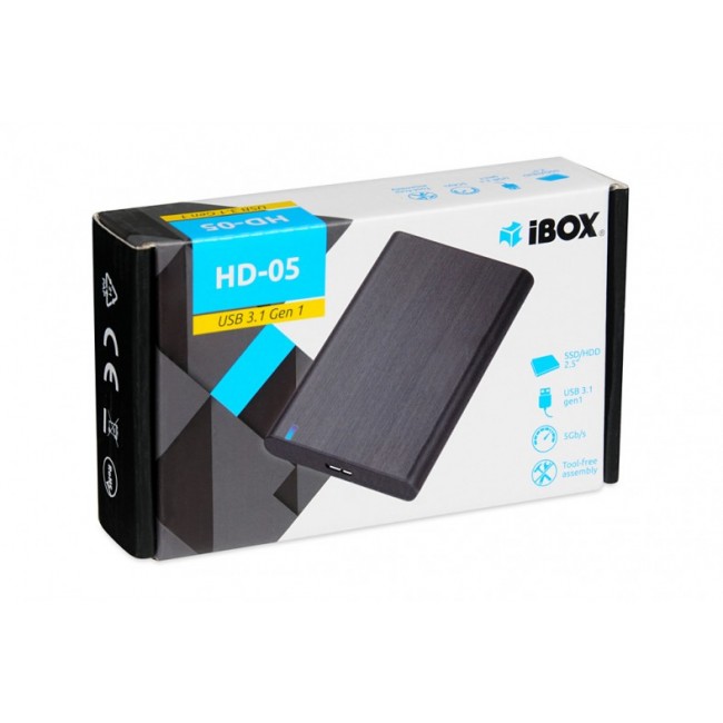 iBox HD-05 HDD/SSD enclosure Black 2.5