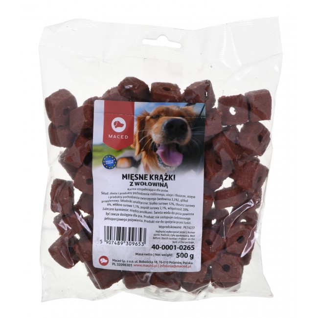 MACED Meat discs with beef for dog- 500 g