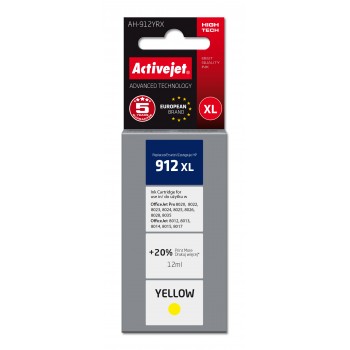 Activejet AH-912YRX Ink Cartridge (replacement for HP 912XL 3YL83AE Premium 990 pages 12 ml, yellow)