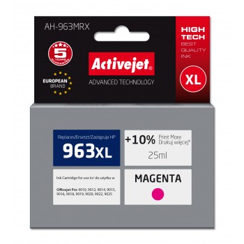 Activejet AH-963MRX Ink Cartridge (replacement for HP 963XL 3JA28AE Premium 1760 pages 25 ml, magenta)
