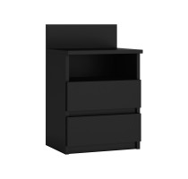 Topeshop M1 CZARNA MAT nightstand/bedside table 2 drawer(s) Black