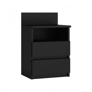 Topeshop M1 CZARNA MAT nightstand/bedside table 2 drawer(s) Black