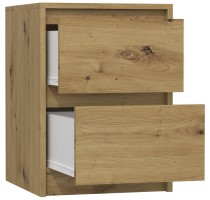 Topeshop K2 ARTISAN nightstand/bedside table 2 drawer(s) Oak