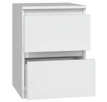 Topeshop M2 BIEL nightstand/bedside table 2 drawer(s) White
