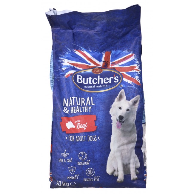 BUTCHER'S Natural&Healthy with beef - dry dog food - 10 kg